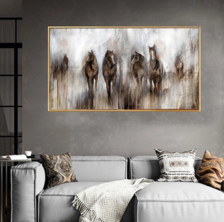 Quadro sfumature con Cavalli e Zebra 