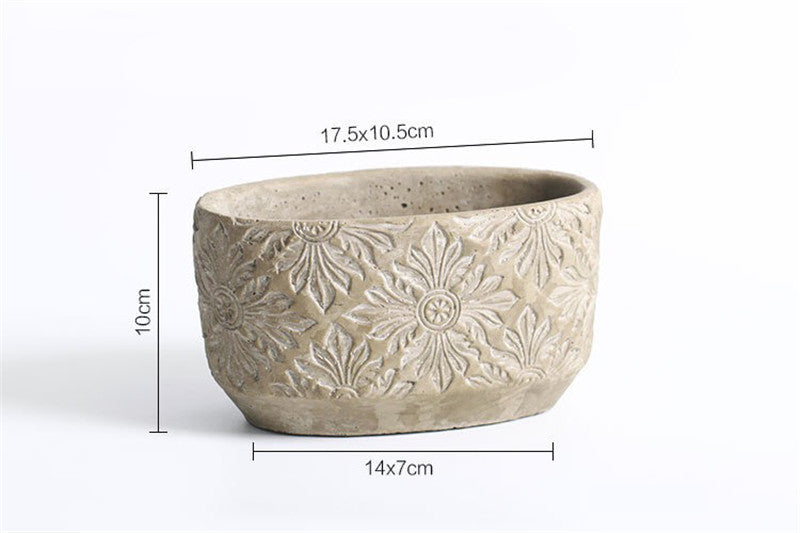 Vasi di ceramica testurizzati con disegni floreali stile antico