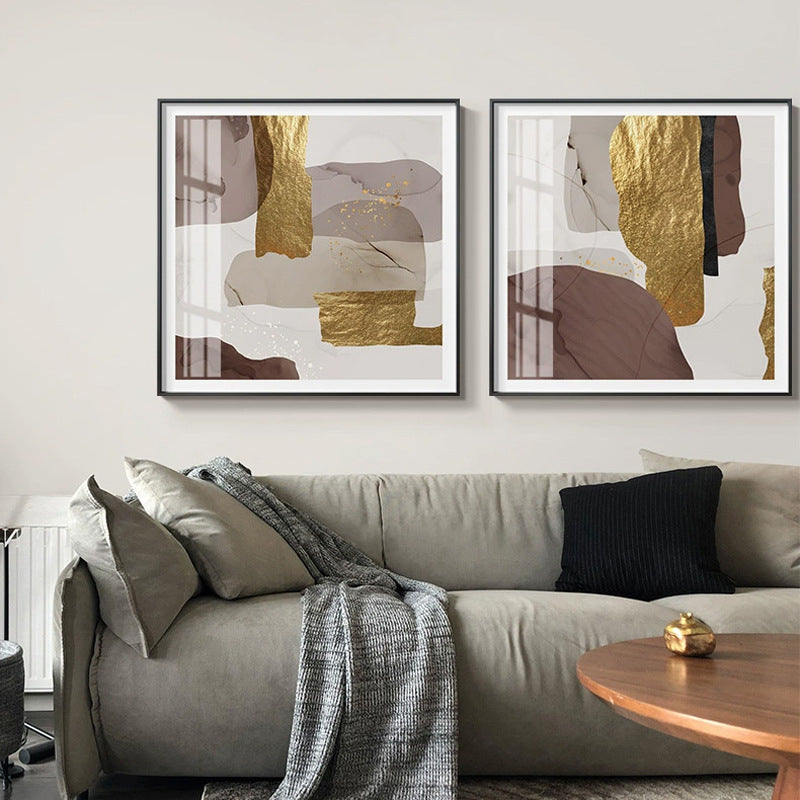 Quadro poster astratto con disegno stile oro