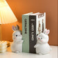 Fermalibri decorativo coppia di coniglietti bianchi