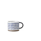 Tazze in ceramica con foglie piccole blu