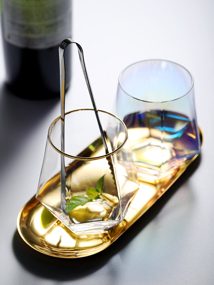 Set di bicchieri in cristallo con bordo dorato – AllaRicerca Shop