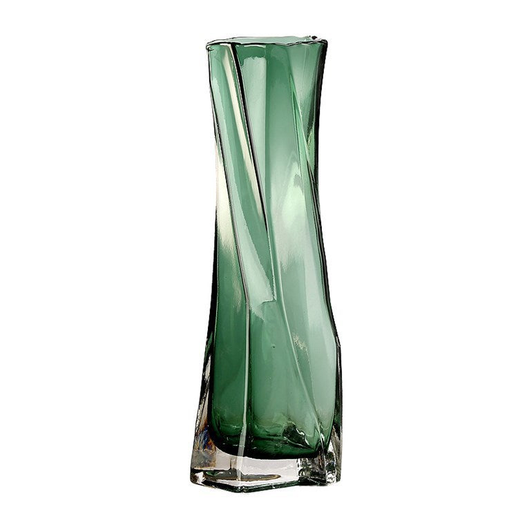 Vaso di vetro con forma ritorta