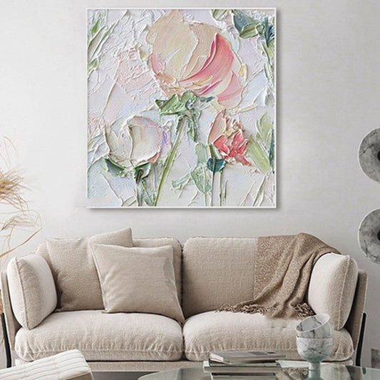 Quadro poster fiori stile pittura ad olio