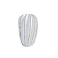 Vaso minimalista bianco con onde tridimensionali blu in ceramica