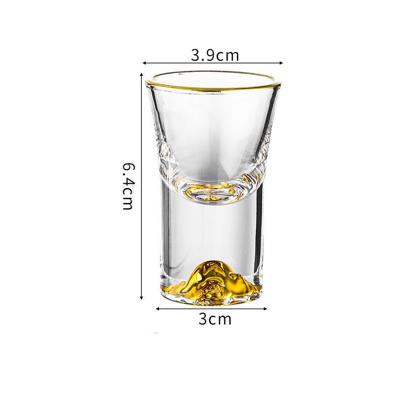 Set di 6 bicchieri in vetro con bordo e base dorata