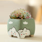 Vasi di ceramica per piante grasse per ambienti interni con nuvolette divertenti