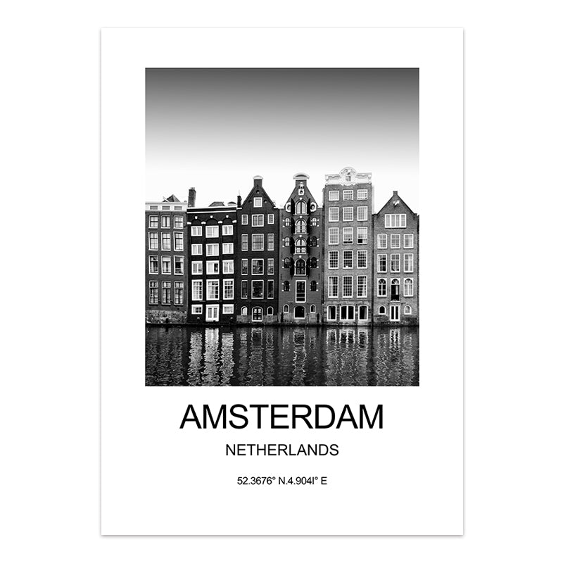 Poster quadro città del mondo in bianco e nero