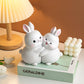 Fermalibri decorativo coppia di coniglietti bianchi