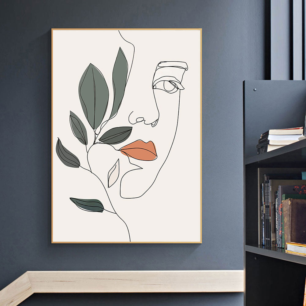 Quadro poster stile nordico con fiori, foglie e donne