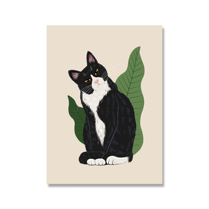 Quadro poster gatto e piante