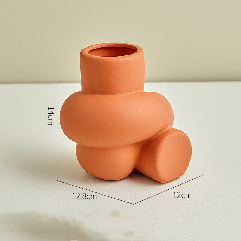 Vaso in ceramica a forma di nodo color pastello