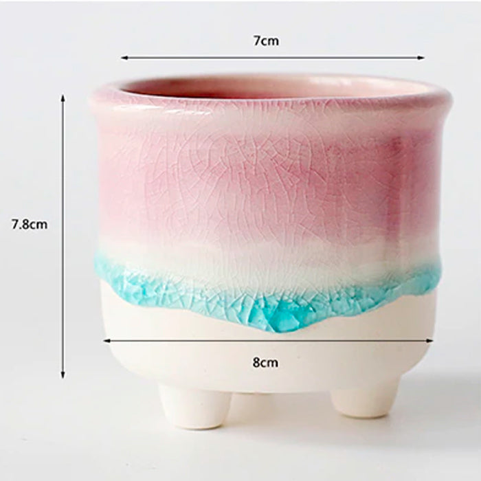 Vaso in ceramica con colori gocciolanti