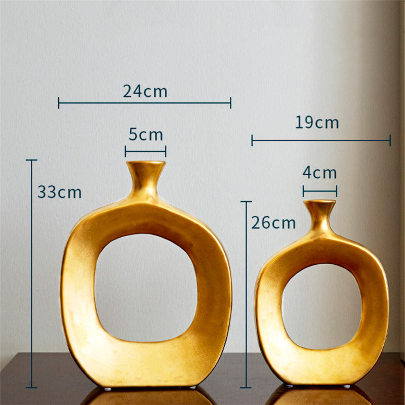 Vaso dotato ad anello design astratto in ceramica
