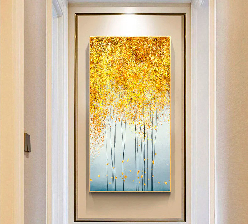 Quadro poster stile disegno ad olio con alberi