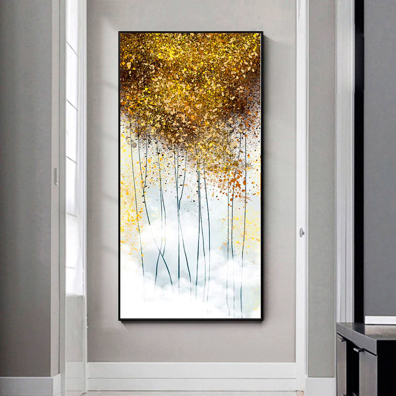 Quadro poster stile disegno ad olio con alberi